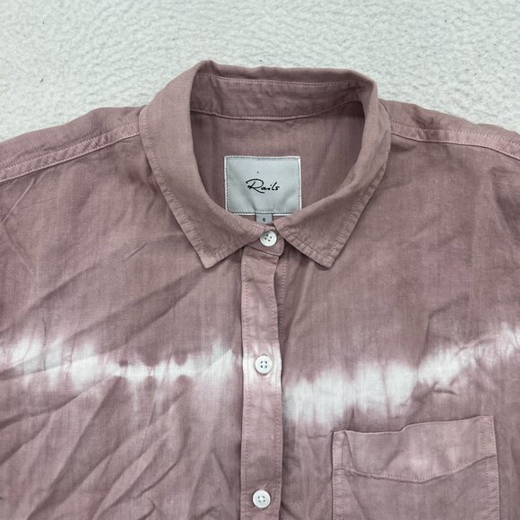 Rails | Ingrid Raw Mauve White Waves Pocket Button Down Shirt Small - Picture 3 of 10